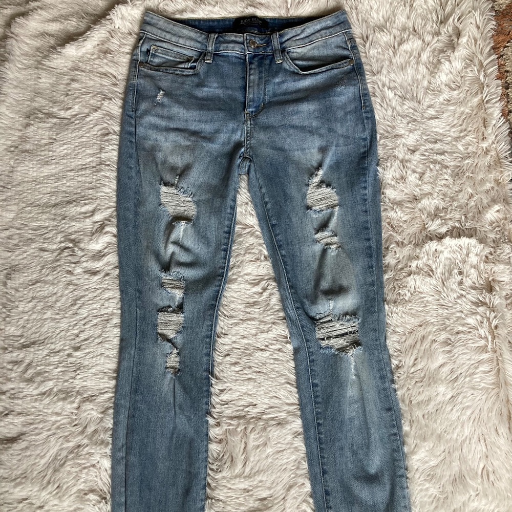 Womens Judy Blue Distressed Jeans Size 29 Skinny Fit